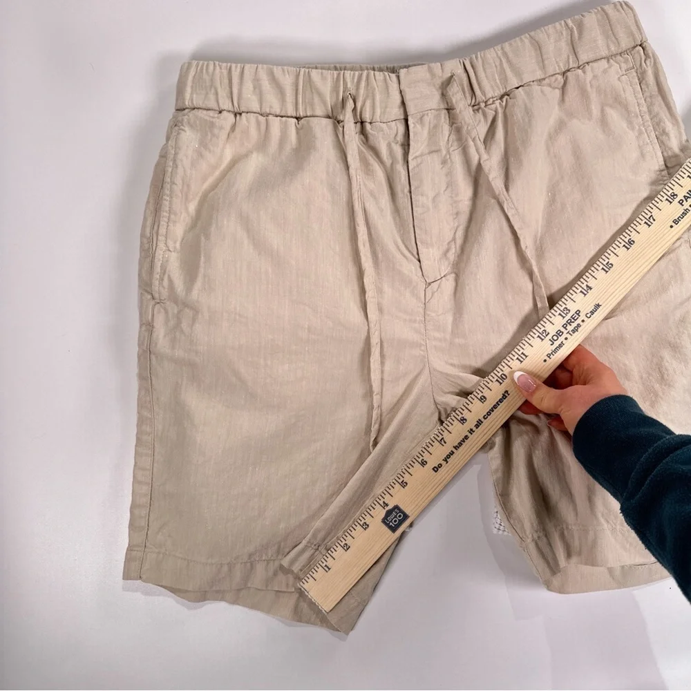 Frescobol Carioca Men’s Drawstring Linen Shorts 34